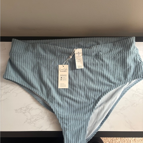 Cupshe Ribbed Bikini in Light Blue - Picture 3 of 7